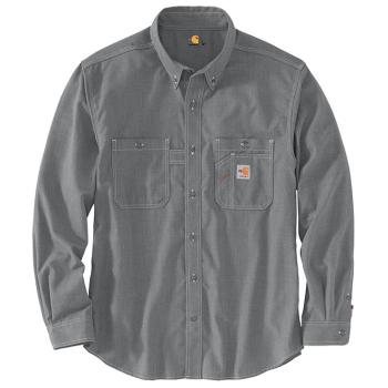 Carhartt 104138 FR Gray Force Light Weight 4.7oz Long Sleeve Button Up Performance Shirt
