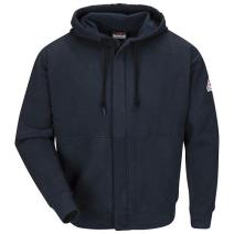Bulwark SEH4NV FR Navy Zip-Front Hooded Sweatshirt