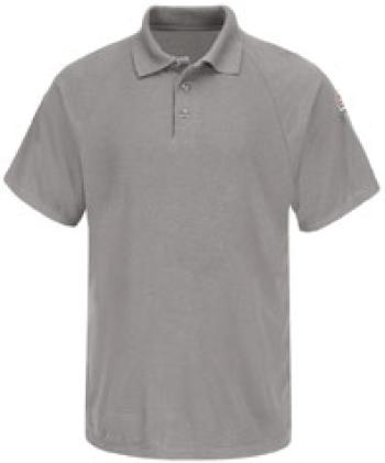 Bulwark FR Grey Short Sleeve Polo Button Up SMP8