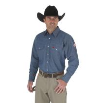 Wrangler FR12127 Flame Resistant Long Sleeve Denim Work Shirt