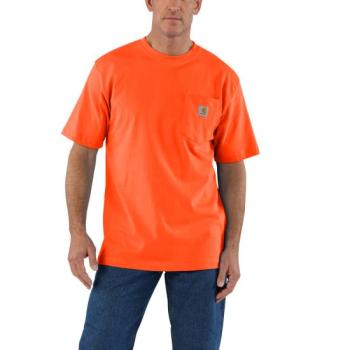 Carhartt K87 Loose Fit Brite Orange Heavyweight Short-Sleeve Pocket T-Shirt
